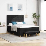 vidaXL Pat cu arcuri cu saltea Negru 160 x 200 cm țesătură