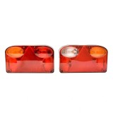 Set 2 Lampi Spate Remorca Camion Auto 12V E-mark AM: Pozitie, Semnalizare, Frana, Ceata, Catadioptru, Mufa 5 Pini