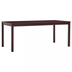 vidaXL Masă de bucătărie, maro &icirc;nchis, 180 x 90 x 73 cm, lemn de pin