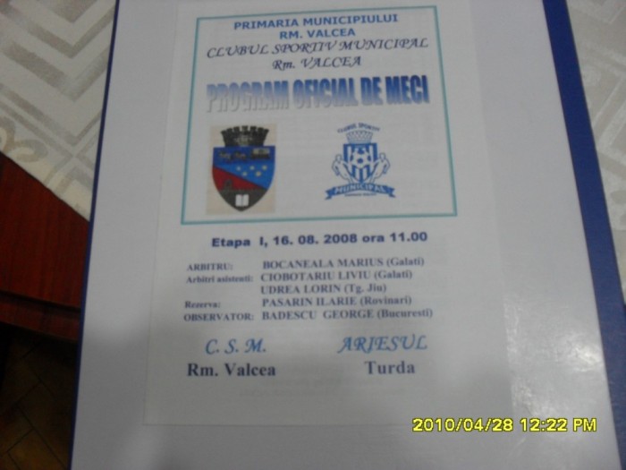 program CSM RM. Valcea - Ariesul Turda