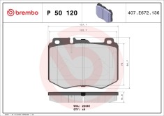 BREMBO P 50 120 PRIME LINE set placute frana,frana disc