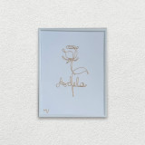 Adela, tablou din fir continuu de sarma placata cu aur, 16&times;21 cm,