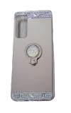 Husa silicon oglinda , inel si pietricele Huawei P Smart 2021 , Argintiu, Alt model telefon Samsung