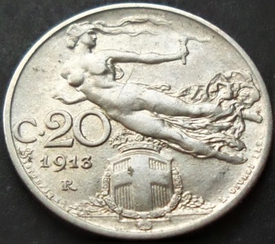 Moneda istorica 20 CENTESIMI - ITALIA, anul 1913 * cod 1615 B foto