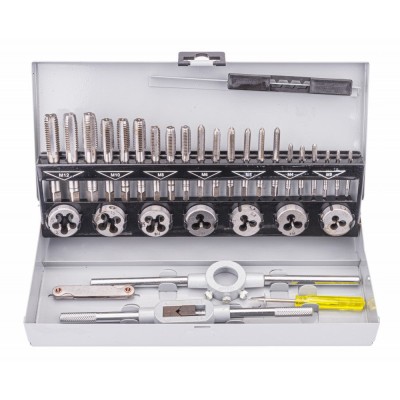 Set de tarozi si filiere M3-M12, 32 elemente, Powermat PM-ZNG-32SU foto
