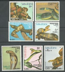 Fauna, reptile, serpi, Laos, 1986, MNH