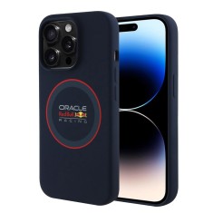 Husa iPhone 14 Pro Red Bull Racing Silicone Red Ring MagSafe, albastru, RBHMP14L24SIILVR foto