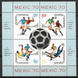 Romania 1970 - C.M. de Fotbal - Mexic, colita dantelata, MNH, LP 729a, Nestampilat