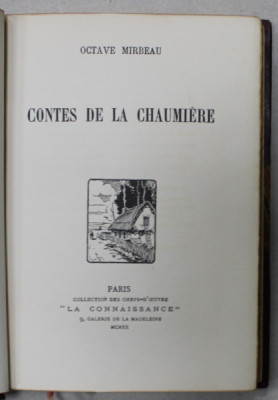 CONTES DE LA CHAUMIERE par OCTAVE MIRBEAU , 1920 , EXEMPLAR 467 DIN 600 foto