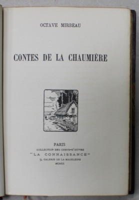 CONTES DE LA CHAUMIERE par OCTAVE MIRBEAU , 1920 , EXEMPLAR 467 DIN 600 foto