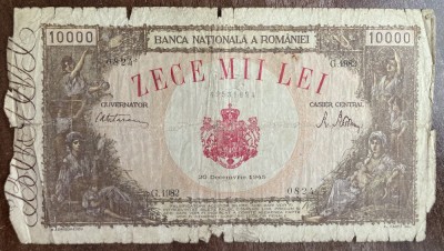 B11 63 - Bancnota foarte veche - Romania - 10000 lei emisiune 20 decembrie 1945 foto