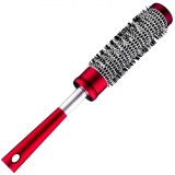 Perie Păr, Bordo, Ceramică, M&acirc;ner Metalic, Diametru 2.5 cm, Oem