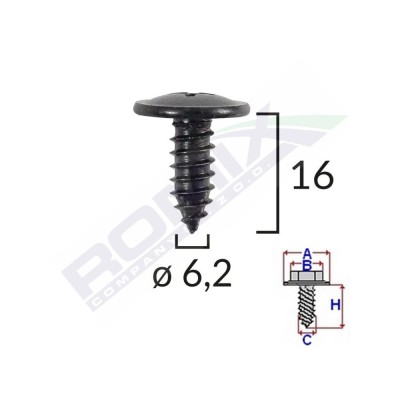 SURUB FIXARE ELEMENTE EXTERIOR PENTRU TOYOTA, KIA, HYUNDAI 6.2X16MM SET 10 BUC 62577 foto