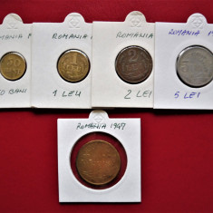ROMANIA 1947 - Lot 5 Monede - 50 BANI / 1 LEU / 2 LEI/ 5 LEI / 10000 LEI (225)