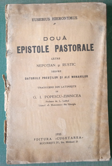 Doua epistole pastorale, datoriile preoților, monahilor (Eus. Hieronymus, 1933)