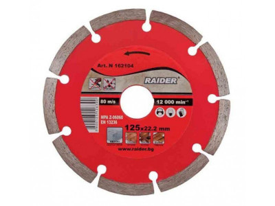 Disc diamantat taiere in mediu uscat 125 mm Raider 162104 foto