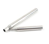 Tub telescopic pentru suflat focul din metal, extensibil 9.5, 48 cm, compact, argintiu pentru camping si supravietuire