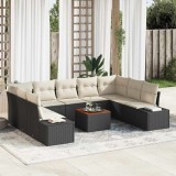 Cumpara ieftin Set de canapele pentru gradina 10 buc. Negru si alb