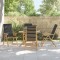 vidaXL Scaune pliabile/rabatabile, 4 buc., cu perne gri &icirc;nchis, bambus 3208929