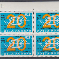 ROMANIA 1994 LP 1365 - 20 ANI ORGANIZATIA MONDIALA A TURISMULUI BLOC DE 4 MNH
