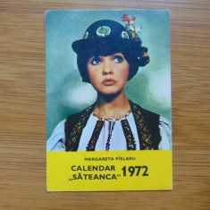 Calendar de buzunar - Revista Sateanca anul 1972-Margareta Paslaru