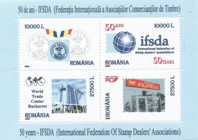 Romania, LP 1586/2002, 50 de ani IFSDA, bloc, MNH foto