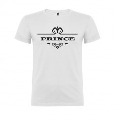 Tricou copii Prince, 100% Bumbac, alb/negru foto