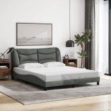 vidaXL Cadru de pat fără saltea, gri &icirc;nchis, 160x200 cm, textil
