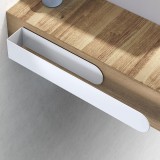 Suport pentru prosoape Batonca, otel inoxidabil, alb, 35 cm