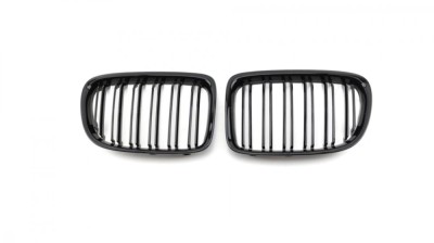 Set 2 grile duble, negru lucios, M Design pentru BMW X1 E84 foto