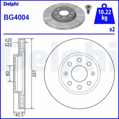 DELPHI BG4004 Disc frana foto