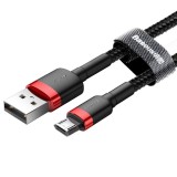 Cablu Baseus Cafule, USB-A la Micro USB, 2.4A, 1m, Negru Rosu