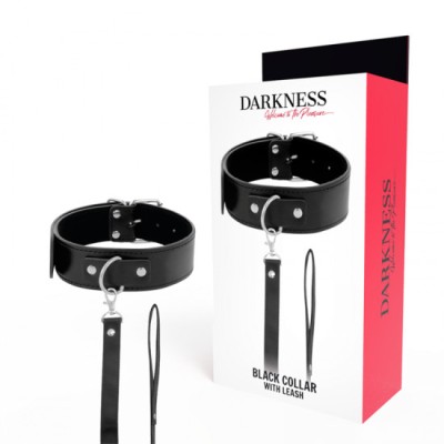 DARKNESS - POSTURE NECKLACE WITH LEATHER CHAIN foto
