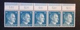Germania (1941&ndash;1944) -Bandă de 5 Timbre 16Pf cu Margine Superioară, Bare de Siguranță și Valori Contabile "1,60" p&acirc;nă la "8,00" (MNH) CLK1