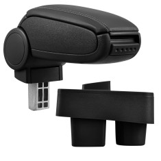 [pro.tec] Marca specifica pentru cotiera auto &Scaron;koda Roomster / &Scaron;koda Fabia II - cotiera auto - cu compartiment pentru depozitare - imitatie piele - ne