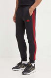 Adidas pantaloni de trening Essentials culoarea negru, cu imprimeu, JI6428