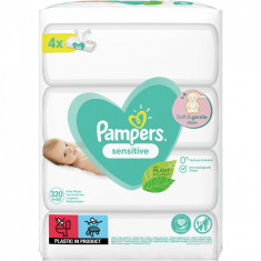 Servetele umede Pampers Sensitive, 4 pachete x 80, 320 buc foto