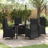 Cumpara ieftin Set de masă pentru grădină 5 pcs Negru Rattan poli