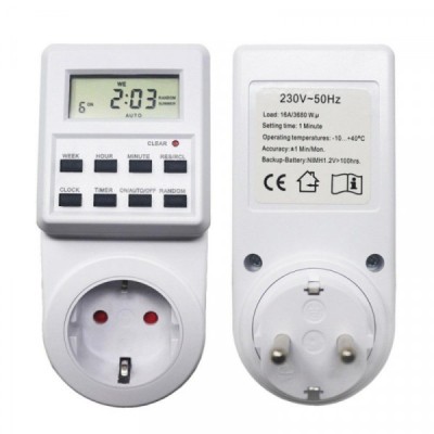 Priza Programabila Digitala 16A TIMER-DIG10WL 5D026 XXM foto