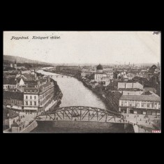 Carte poștală veche Oradea &ndash; Malul Crisului Vedere &ndash; 1917