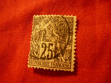 Timbru Franta 1886 Alegorie , val. 25C negru stampilat