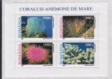 2001 LP 1570 a CORALI SI ANEMONE DE MARE BLOC DE 4 MARCI MNH