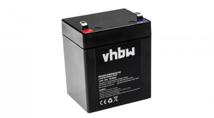 Baterie VHBW LiFePO4 6Ah 12.8V 76.8 Wh Baterie litiu-fosfat de fier pentru LD System, Road Buddy 10, Roadman 102