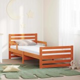 vidaXL Cadru de pat cu saltea cu headboard Maro ceruit 80 x 200 cm 3385948