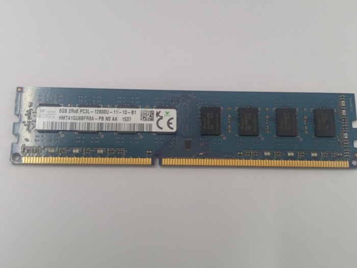 Memorie PC 8GB DDR3 2RX8 PC3L-12800U 1600Mhz Low Voltage