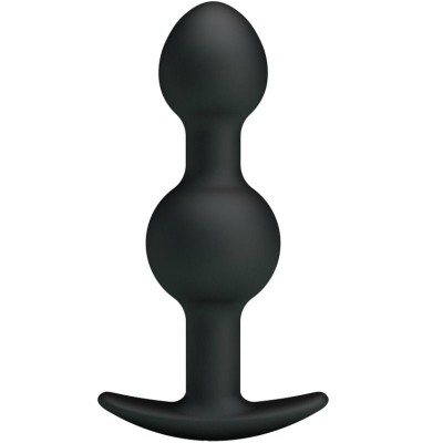 Dop Anal Heavy Balls Silicone Butt Plug 2, Negru, 10 cm foto