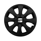 Set 4 capace roti potrivite jantelor de 15 inchi (R15) compatibile SEAT, Model - 316 Black Edition