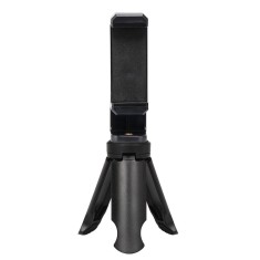 Mini trepied cu suport pentru telefon, prindere cu arc, rotire portret si landscape, montura 1 4 inch, suport stabil pentru vlogging, streaming si fot