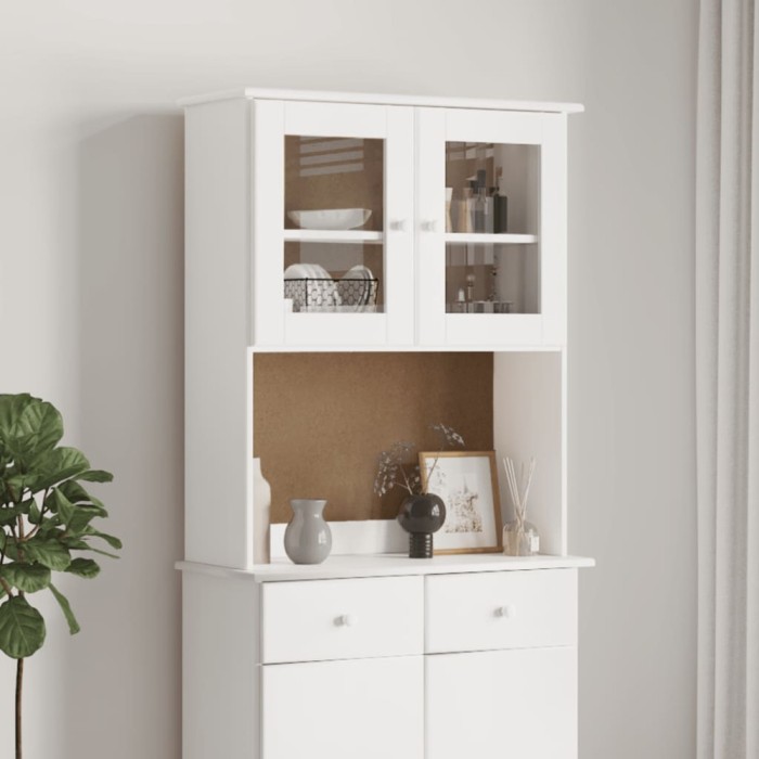 Gossi blat de comoda &bdquo;alta&rdquo;, alb, 77x30x92 cm, lemn masiv de pin
