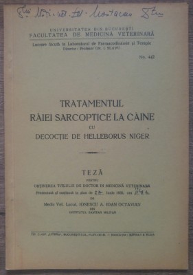 Tratamentul raiei sarcoptice la caine cu decoctie de Helleborus Niger/ 1935 foto